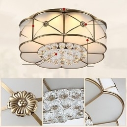 Traditionel klassisk rustik Lodge Messing Metal Flush Mount