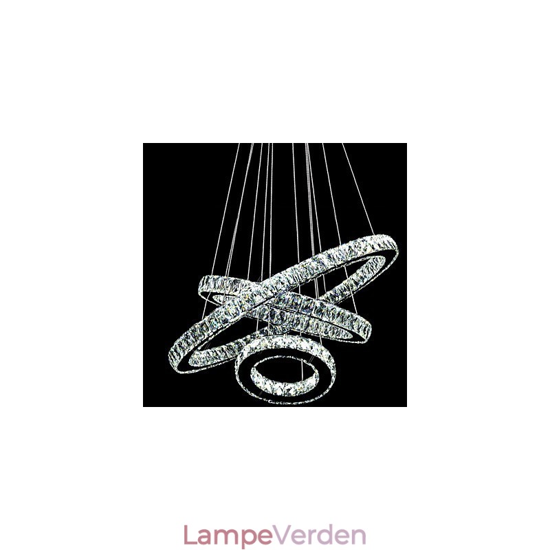 Krystal Pendel Moderne Belysning Tre Ringe D406080 K9 Stort Krystal Loftslampe