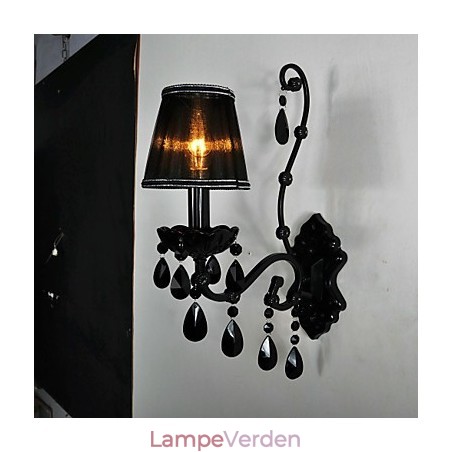 Væglamper Krystal Traditionel Klassisk Metal Sort Væglamper Krystal Traditionel Klassisk Metal Sort