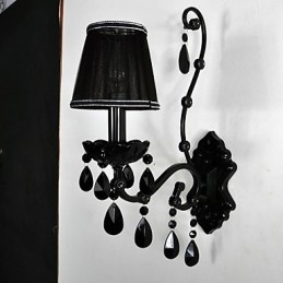 Væglamper Krystal Traditionel Klassisk Metal Sort