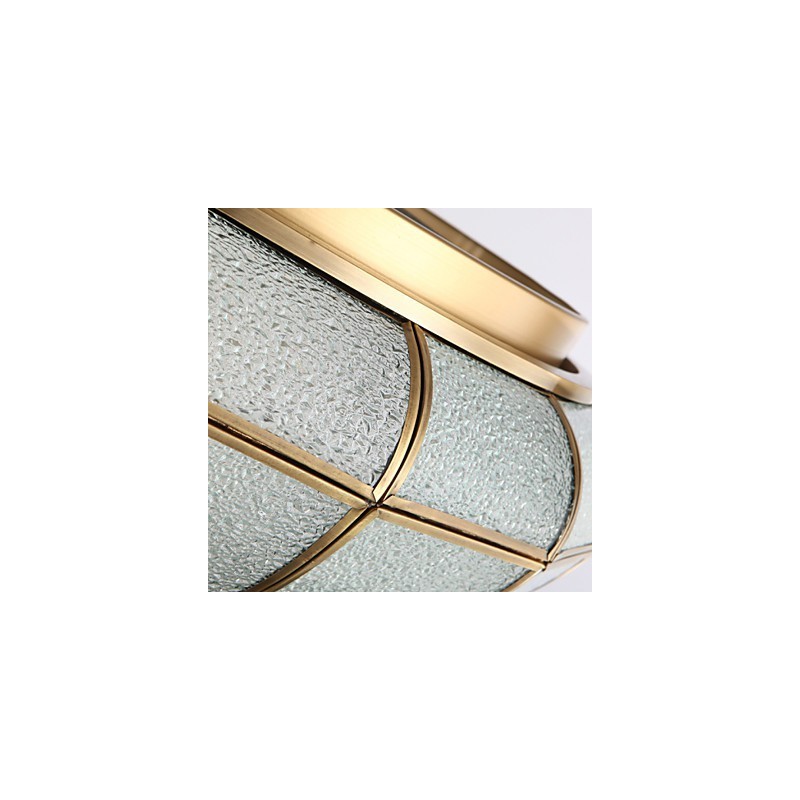 Traditionel klassisk rustik Lodge Messing Metal Flush Mount