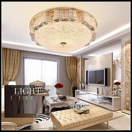 Moderne Luksus Krystal Loft monteret Lys Absorber Kuppel Lys Diameter 50CM