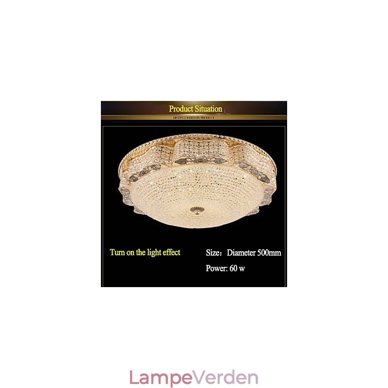 Moderne Luksus Krystal Loft monteret Lys Absorber Kuppel Lys Diameter 50CM