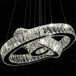 Krystal Pendel Moderne Belysning Tre Ringe D406080 K9 Stort Krystal Loftslampe
