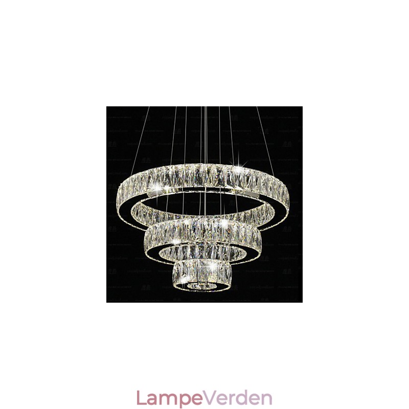 Krystal Pendel Moderne Belysning Tre Ringe D406080 K9 Stort Krystal Loftslampe