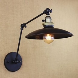 Amerikansk Minimalistisk Industrijern Lang Arm Væglampe Med Afbryder