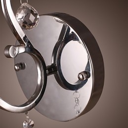 Sølvfarvet krystal væglampe med 1 lys