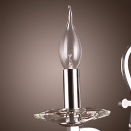 Sølvfarvet krystal væglampe med 1 lys