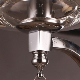 Sølvfarvet krystal væglampe med 1 lys