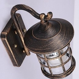 Antik rustik jern vandtæt udendørs væglampe vintage lanterne lys rusten mat sort korridor gang væglampe