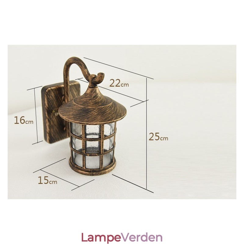 Antik rustik jern vandtæt udendørs væglampe vintage lanterne lys rusten mat sort korridor gang væglampe