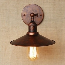Minimalistisk industristil villa foran kirkegangen Nostalgisk paraply Rød bronze dekorativ væglampe