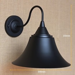 Amerikansk Land Kreativ Personlighed Simpel Tøjbutik Jern Sort Horn Dekorativ Væglampe