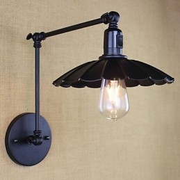 Soveværelse Sengelampe Hotel Engineering Restaurant Retro Mat Sort Bælte Lang Arm Dobbelt Switch Wall