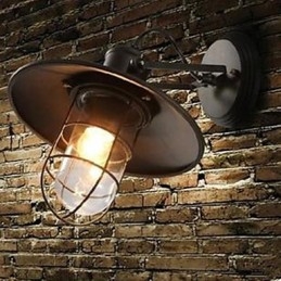 American Country Personality Contracted Style Warehouse Cage Væglampe