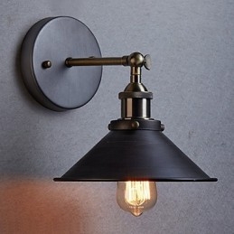 Industriel Vintage Edison Enkelhed 1 Lys Vægmontering Spisestue Study Room Kontor Gang Metal Væg Sconce