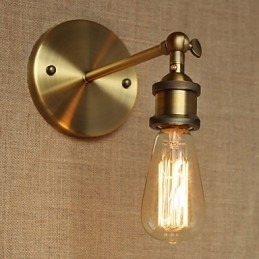 Amerikansk Bar Cafe Restaurant Sengekant Minimalistisk Gang Bronze Smedejernsvægsconce