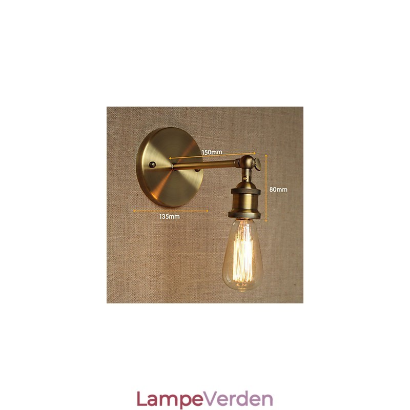 Amerikansk Bar Cafe Restaurant Sengekant Minimalistisk Gang Bronze Smedejernsvægsconce