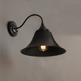 Designer Duds Loft Style Ancient Black Iron Cap Væglampe Light