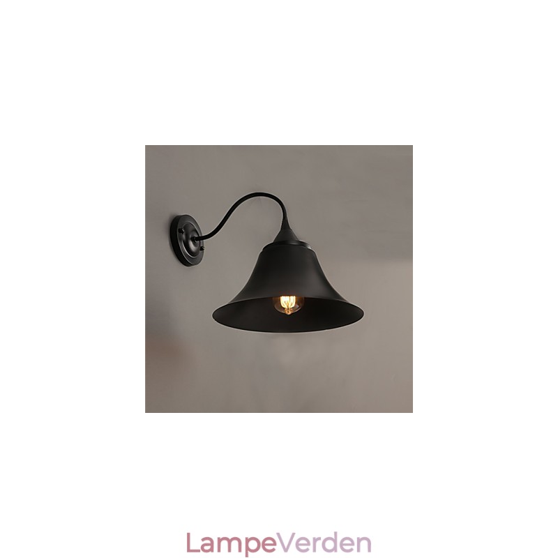Designer Duds Loft Style Ancient Black Iron Cap Væglampe Light