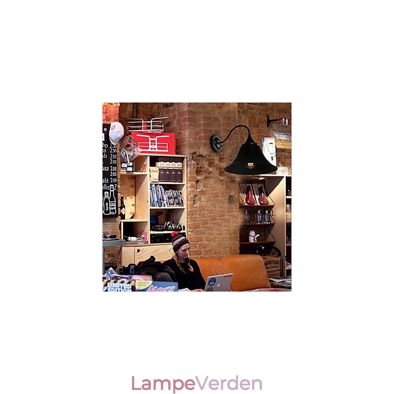 Designer Duds Loft Style Ancient Black Iron Cap Væglampe Light
