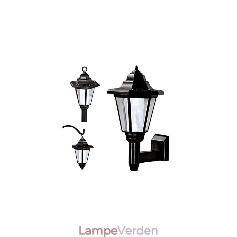 Solar Power Væglampe Sort skærm
