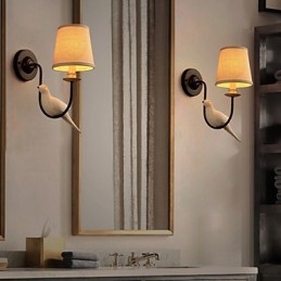 Northern American Birds European Creative Cloth Art Væglampe lys