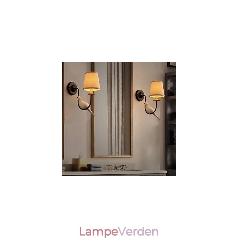 Northern American Birds European Creative Cloth Art Væglampe lys