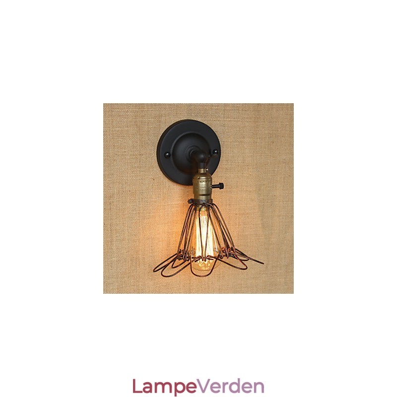 Amerikansk industristil hegn Rusty Iron Mesh dekorative væglampe