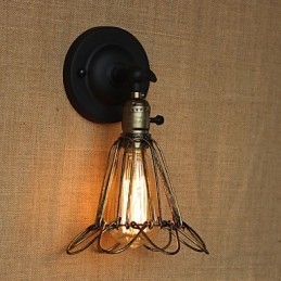 Amerikansk industriel stil hegn jern mesh bronze dekorative væg lampet