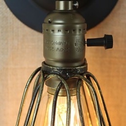 Amerikansk industriel stil hegn jern mesh bronze dekorative væg lampet
