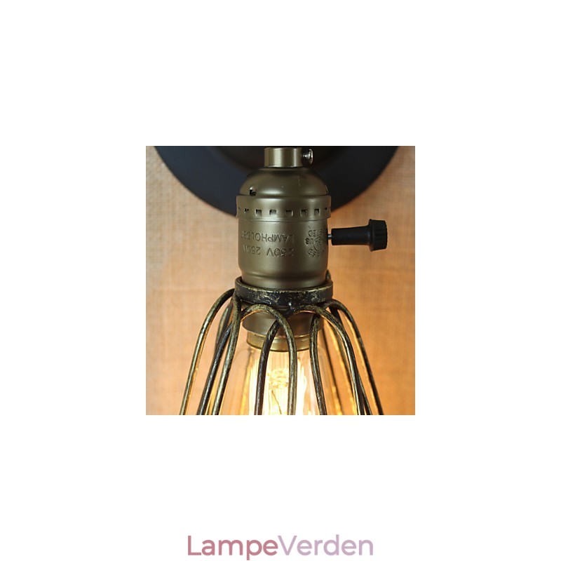 Amerikansk industriel stil hegn jern mesh bronze dekorative væg lampet