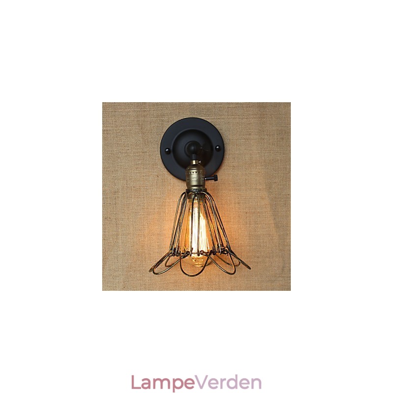 Amerikansk industriel stil hegn jern mesh bronze dekorative væg lampet