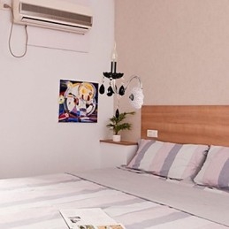 Sort krystal væglampe med stearinlys