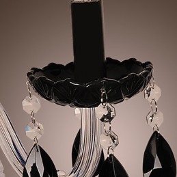 Sort krystal væglampe med stearinlys