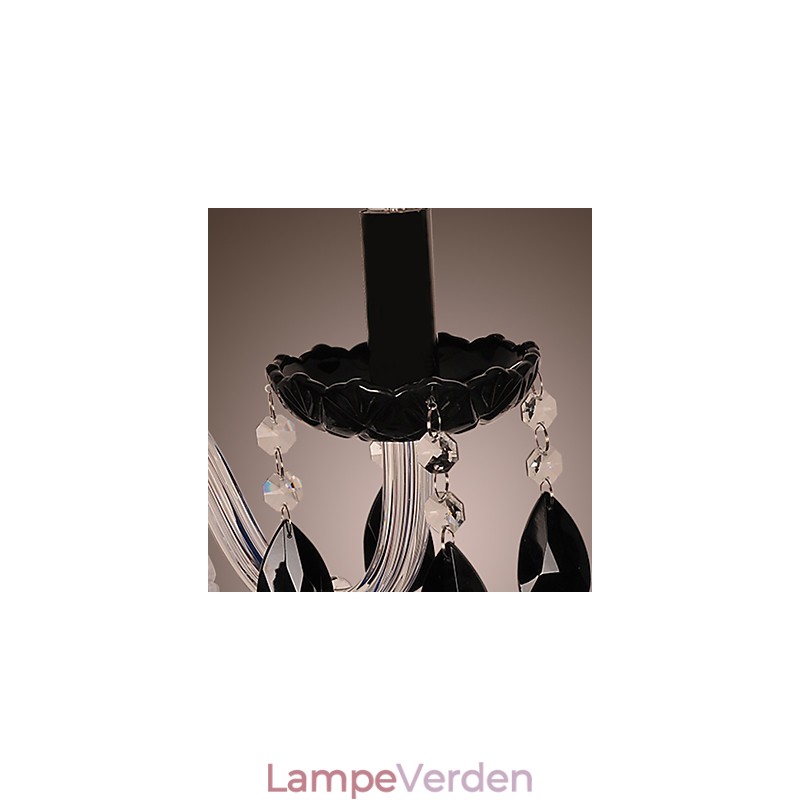 Sort krystal væglampe med stearinlys