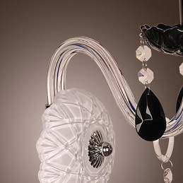 Sort krystal væglampe med stearinlys