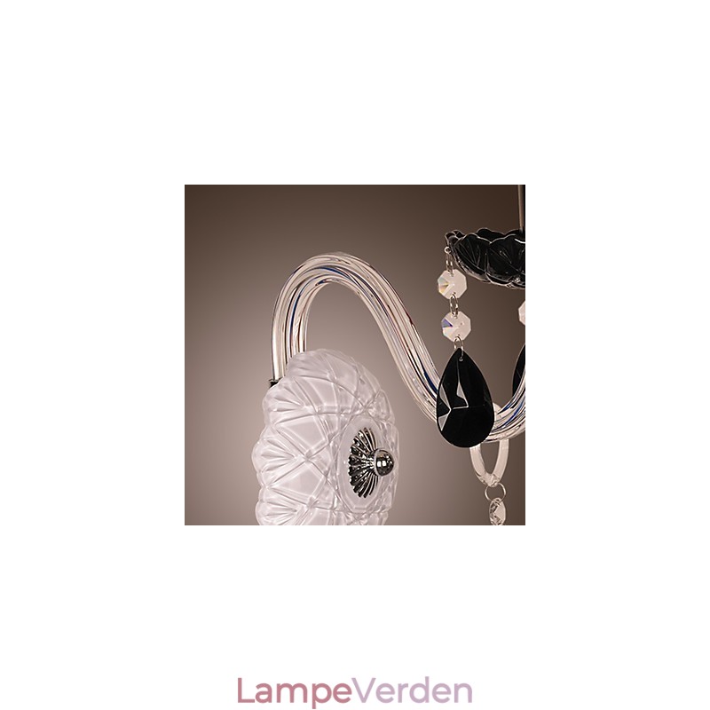 Sort krystal væglampe med stearinlys