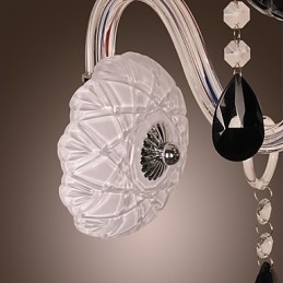 Sort krystal væglampe med stearinlys