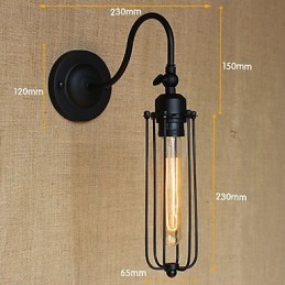 Kunst Minimalistisk Mat Sort Amerikansk Country Stue Lampe Soveværelse Balkon Væglampe Sengelampe