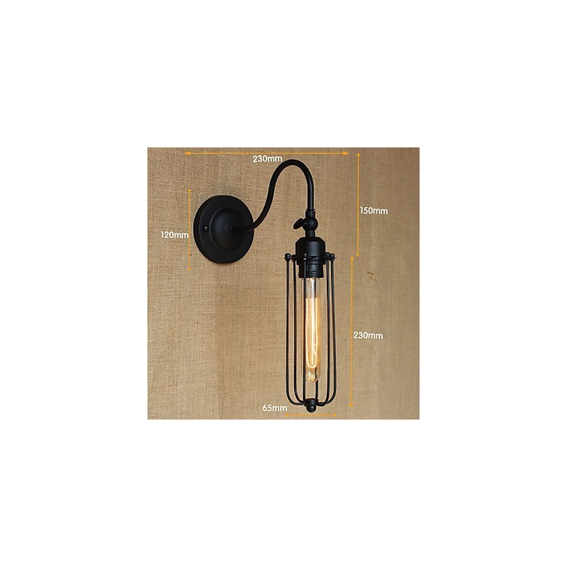 Kunst Minimalistisk Mat Sort Amerikansk Country Stue Lampe Soveværelse Balkon Væglampe Sengelampe