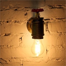 Vintage Industrielle Vandrør Væglamper Loft Edison Light til Bar Restaurant Vægarmaturer Belysning