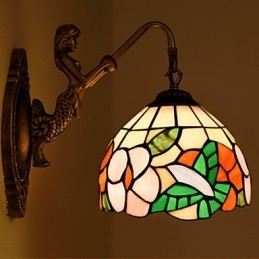 Europæisk kontrakteret landdistrikterne kreative smedejerns væglampe glas lys