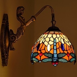 Europæisk kontrakteret landdistrikterne kreative smedejerns væglampe glas lys