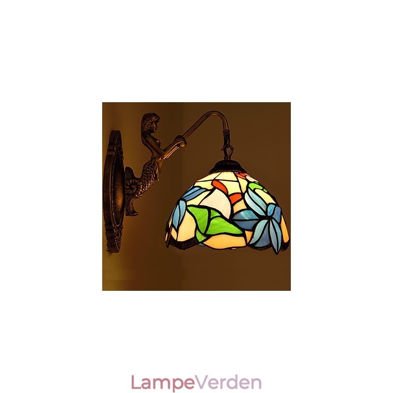 Europæisk kontrakteret landdistrikterne kreative smedejerns væglampe glas lys