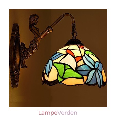 Europæisk kontrakteret landdistrikterne kreative smedejerns væglampe glas lys