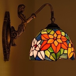 Europæisk kontrakteret landdistrikterne kreative smedejerns væglampe glas lys