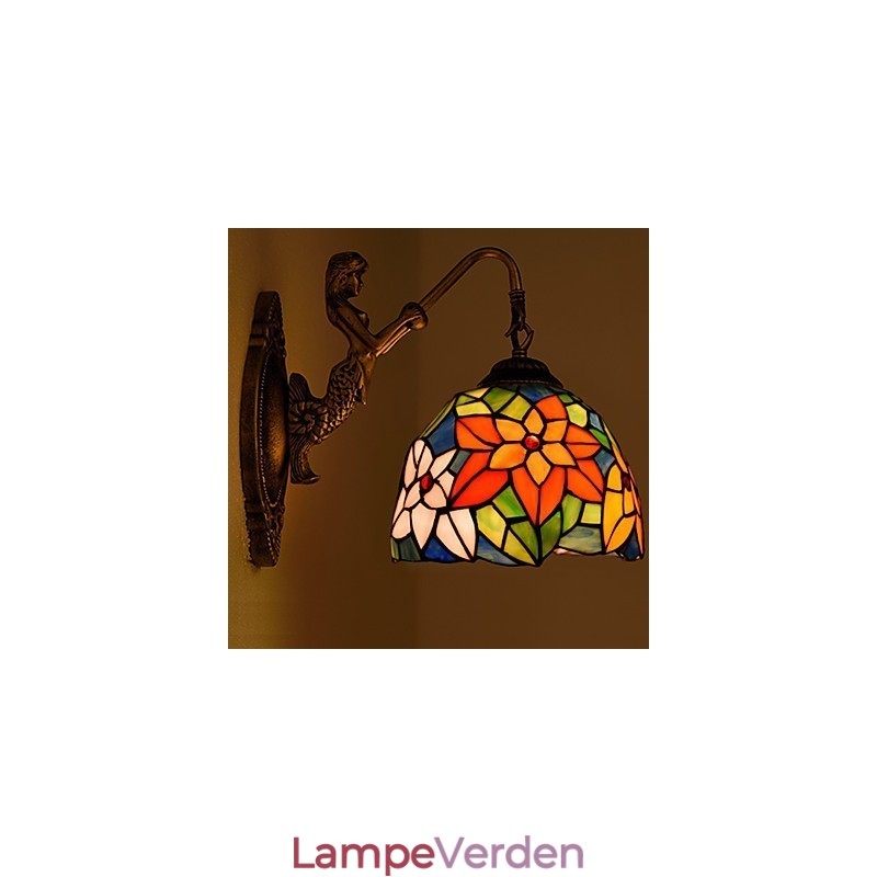 Europæisk kontrakteret landdistrikterne kreative smedejerns væglampe glas lys