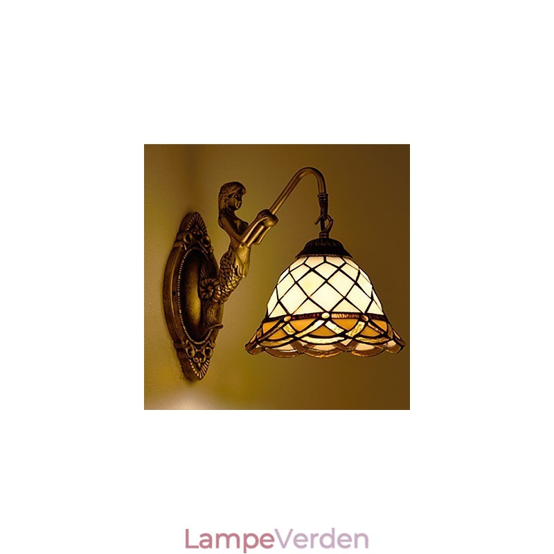 Europæisk kontrakteret landdistrikterne kreative smedejerns væglampe glas lys