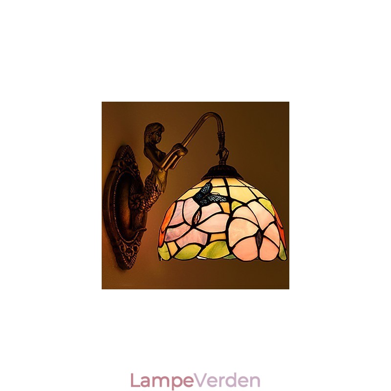 Europæisk kontrakteret landdistrikterne kreative smedejerns væglampe glas lys